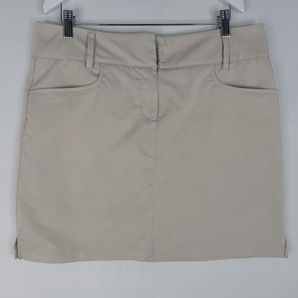 Adidas Climacool Women's Skort Skirt Size 8 Golf Pockets Stretch Khaki Tan